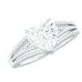 thumbnail image 1 of Rosec Jewels Heart Shape Cubic Zirconia Engagement Ring with Split Shank for Women - 8 mm, 925 Sterling Silver, US 5.00, 1 of 9