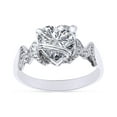 thumbnail image 1 of Heart Shape Cubic Zirconia In 14K White Gold Over 925 Sterling Silver Ring Size 7.5, 1 of 5