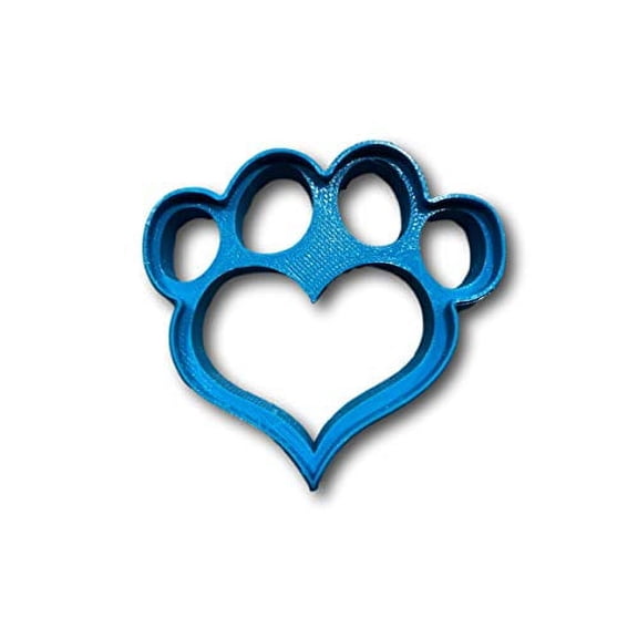 Heart Shape Dog Paw Cookie Cutter- Fast Shipping - Sharp Edges - Exceptional Quality