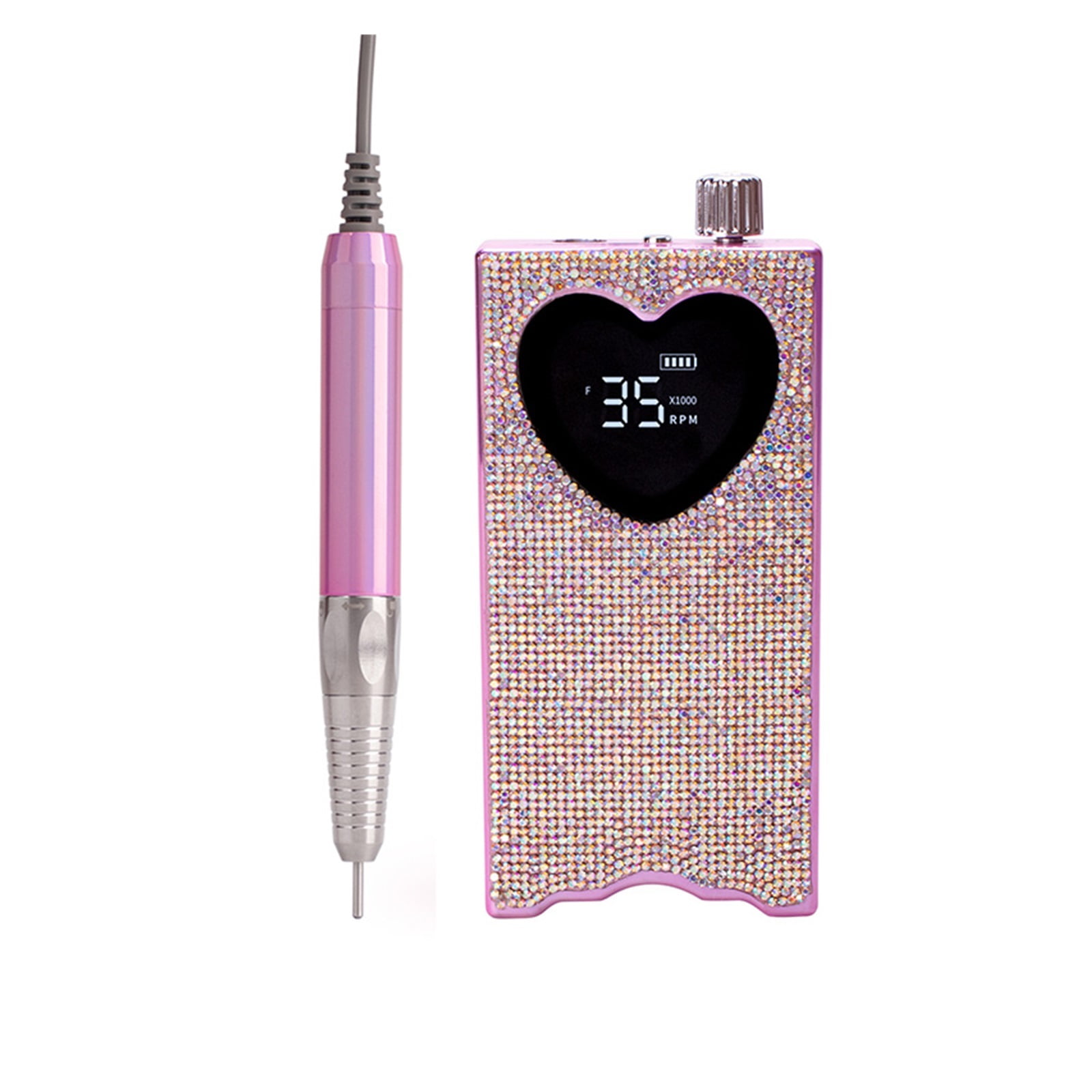 Heart Shape Electric Nail Drill Machine, Professional Portable Rechargeable 35000RPM Nail Drill For Acrylic Gel Nail ,Low Noise