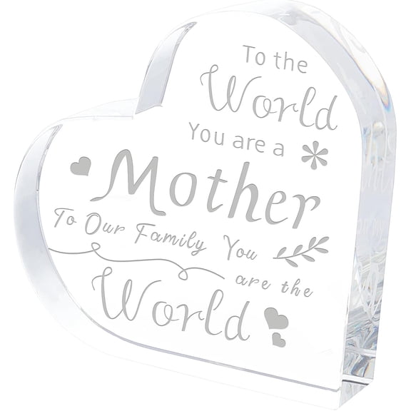 Heart Shape Engraved Keepsake and Paperweight Glass Gifts Unique Birthday