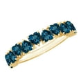 thumbnail image 1 of Rosec Jewels London Blue Topaz Heart Eternity Band for Women - Half Eternity Band - AAA Quality Certified - with Jewelry Box, 10K Yellow Gold, US 6.00, 1 of 8