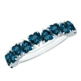 thumbnail image 1 of Rosec Jewels London Blue Topaz Heart Eternity Band for Women - Half Eternity Band - AAA Quality Certified - with Jewelry Box, 14K White Gold, US 12.50, 1 of 8