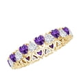 thumbnail image 1 of Rosec Jewels Heart Shape Eternity Ring for Women with Amethyst and Moissanite, 14K Yellow Gold, US 12.00, 1 of 9