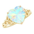 thumbnail image 1 of Rosec Jewels Ethiopian Opal Heart Shaped Engagement Ring - Celtic Knot Ring - 8 mm - AAA Quality - with Jewelry Box, 10K Yellow Gold, US 9.50, 1 of 9