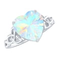 thumbnail image 1 of Rosec Jewels Ethiopian Opal Heart Shaped Engagement Ring - Celtic Knot Ring - 8 mm - AAA Quality - with Jewelry Box, 14K White Gold, US 12.50, 1 of 9