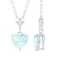thumbnail image 1 of Rosec Jewels Real Ethiopian Opal Heart Necklace for Women - 6mm - AAA Grade - October Birthstone Necklace with Jewelry Box, 10K White Gold, 1 of 9
