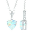 thumbnail image 1 of Rosec Jewels Real Ethiopian Opal Heart Necklace for Women - 6mm - AAA Grade - October Birthstone Necklace with Jewelry Box, 14K White Gold, 1 of 9