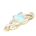 thumbnail image 1 of Rosec Jewels Real Ethiopian Opal Heart Engagement Ring with Diamond (AAA Grade, 0.75 Ct) - Designer Ring for Women - Ready to Gift, 10K Yellow Gold, US 11.00, 1 of 9