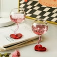 thumbnail image 1 of Heart Shape Glass Goblet Mug Champagne Wine Cup High Borosilicate Glass Heat-resistance Cocktail Glass Valentine's Day Gift, 1 of 7
