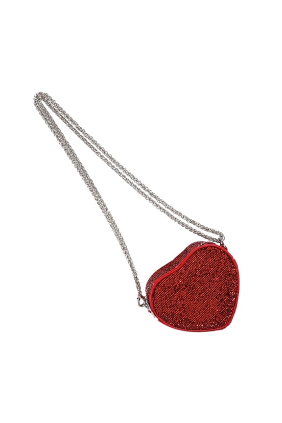 Heart Shape Glitters Shoulder Purse Stylish Sequins Crossbody Bag for Parties