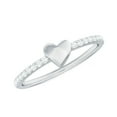 thumbnail image 1 of Rosec Jewels Natural Diamond Heart Promise Ring for Women - Commitment Ring - HI-SI Quality - Ready to Gift for Valentines, 10K White Gold, US 3.00, 1 of 9