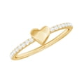 thumbnail image 1 of Rosec Jewels Natural Diamond Heart Promise Ring for Women - Commitment Ring - HI-SI Quality - Ready to Gift for Valentines, 14K Yellow Gold, US 3.50, 1 of 8