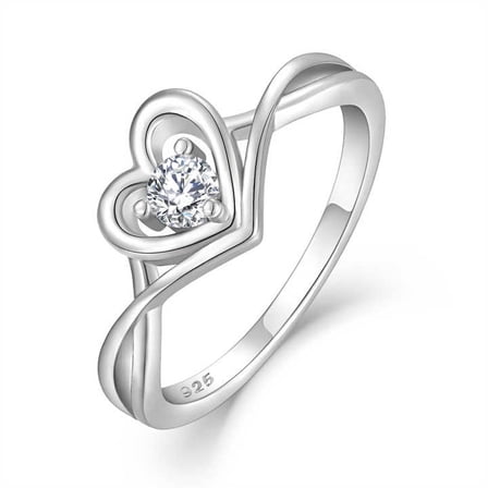 Heart Shape Infinity Engagement Ring 1.7 Ct Diamond 14K White Gold Over