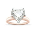 thumbnail image 1 of AFFY 3CT Heart Shape Moissanite Diamond Solitaire Engagement Ring in 14K Rose Gold over Silver-9.5, 1 of 8