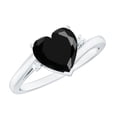 thumbnail image 1 of Rosec Jewels Lab Created Black Diamond Heart Engagement Ring - 8 mm - Black and White Diamond Ring - AAAA Grade - with Jewelry Box, 14K White Gold, US 9.50, 1 of 9