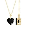 thumbnail image 1 of Rosec Jewels Certified Lab Grown Black Diamond Heart Necklace - with Chain - 8 mm - AAAA Quality - Ready to Gift with Jewelry Box, 14K Yellow Gold, 1 of 8