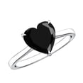 thumbnail image 1 of Rosec Jewels Certified Lab Grown Black Diamond Heart Engagement Ring 2 Carat - Black Diamond Solitaire Ring - AAAA Quality, 10K White Gold, US 12.00, 1 of 8