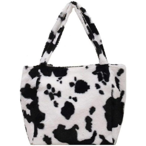 Heart Shape Leopard Fluffy Crossbody Bag with Chain Cute Faux Fur Handbag Purse Leopard Chain Shoulder Bag