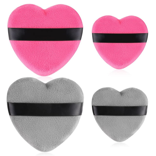 Heart Shape Makeup Blendiful Puffs, 4PCS Cotton Powder Puff, Makeup