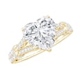thumbnail image 1 of Rosec Jewels Heart Shape Moissanite Engagement Ring 2 Carat - D-VS1 Grade Moissanite Statement Ring - 8 mm, 14K Yellow Gold, US 12.00, 1 of 8