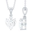 thumbnail image 1 of Rosec Jewels Heart Shape Moissanite Pendant Necklace for Women - 8 MM - D-VS1 Grade, 10K White Gold, 1 of 8
