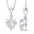 thumbnail image 1 of Rosec Jewels Heart Shape Moissanite Pendant Necklace for Women - 8 mm - D-VS1 Quality - 2 Carat - Ready to Gift, 18K White Gold, 1 of 8