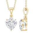 thumbnail image 1 of Rosec Jewels Heart Shape Moissanite Pendant Necklace for Women - 8 mm - D-VS1 Quality - 2 Carat - Ready to Gift, 18K Yellow Gold, 1 of 8