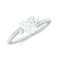 thumbnail image 1 of Rosec Jewels Moissanite Heart Engagement Ring 1 Carat - Moissanite Solitaire Ring - 7 mm - D-VS1 Quality, 14K White Gold, US 11.50, 1 of 8