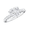 thumbnail image 1 of Rosec Jewels Heart Shape Moissanite Solitaire Engagement Ring with Side Stones (7 mm, D-VS1 Grade), 10K White Gold, US 7.50, 1 of 7