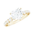 thumbnail image 1 of Rosec Jewels Heart Shape Moissanite Solitaire Engagement Ring with Side Stones (7 mm, D-VS1 Grade), 14K Yellow Gold, US 11.50, 1 of 8
