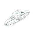 thumbnail image 1 of Rosec Jewels Moissanite Heart Promise Ring for Women - 1/2 Carat - Bezel Set Ring - D-VS1 Quality Certified, 10K White Gold, US 3.50, 1 of 9