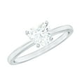 thumbnail image 1 of Rosec Jewels Certified Moissanite Heart Shaped Promise Ring - 7 mm Moissanite Solitaire Ring - D-VS1 Quality - with Jewelry Box, 925 Sterling Silver, US 4.00, 1 of 8
