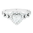 thumbnail image 1 of Rosec Jewels Moissanite Heart Shaped Engagement Ring - Vintage Style Ring for Women - D-VS1 Quality Certified, 925 Sterling Silver, US 11.50, 1 of 7