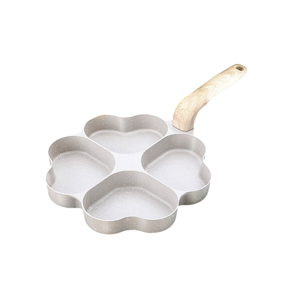 Heart Shape Nonstick Egg Pan Aluminum 4 Hole Omelette Maker Breakfast Skillet Induction Compatible Pancake Burger Griddle Dishwasher Safe