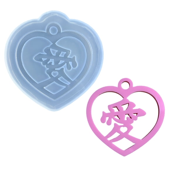 Heart Shape Pendant Moulds DIY Keychain Molds Clay Moulds Jewelry Making Tools Silicone Material for Hand Making Pendant