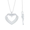 thumbnail image 1 of Rosec Jewels Certified Moissanite Heart Pendant Necklace for Women - D-VS1 Grade - Love Heart Necklace - with Jewelry Box, 925 Sterling Silver, 1 of 8