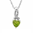thumbnail image 1 of Heart Shape Peridot & Diamond Pendant in Sterling Silver, 1 of 1