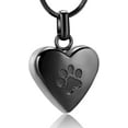 thumbnail image 1 of Heart Shape Pet Cremation Jewelry for Ashes Pendant Paw Print Pet Heart Urn Necklace Memorial Keepsake Jewelry Cremation Necklace for Pet/Dog's/Cat's Ashes, 1 of 7