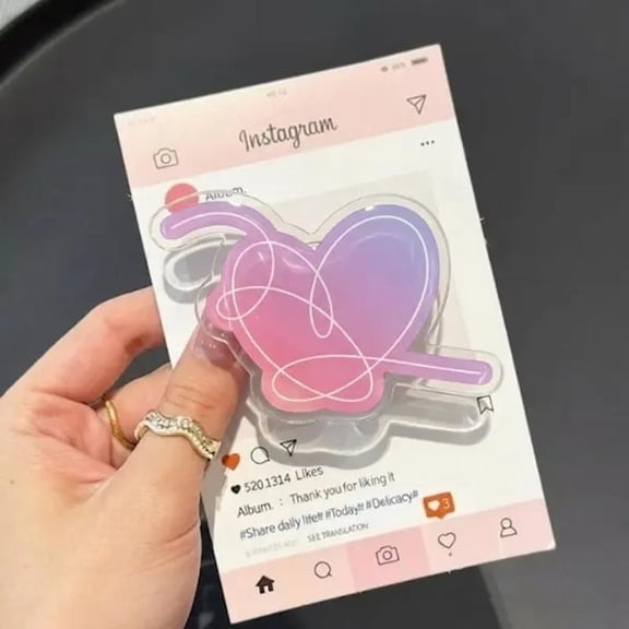 Heart Shape Phone Grip, Cute Love Style Phone Holder, Aesthetic Accessory