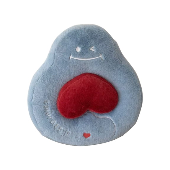 Heart Shape Pillow, Faux Rabbit Fur Small Pillow, for Women Valentine Anniversary Fall Halloween Christmas Decor (Blue)