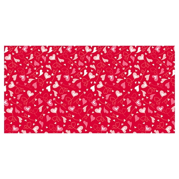 Heart Shape Print Tablecloth,108X54inch Plastic Disposable Tablecloth, Party Table Cover, Holiday Table Decor, Pink Red Tablecloth, Decorative Table Cover for Valentines Day Party Decor