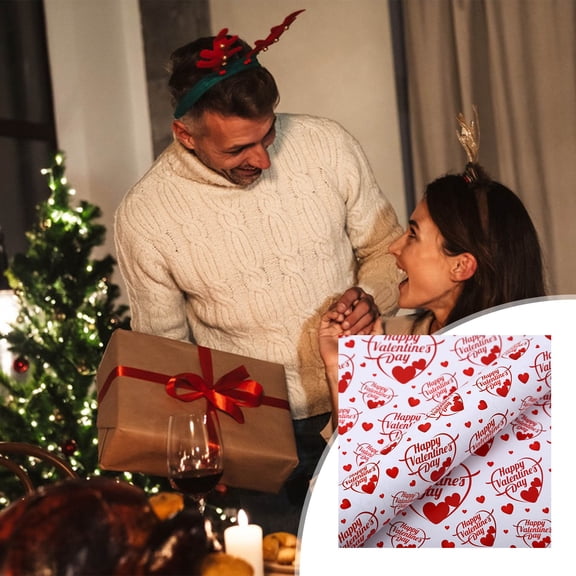 Heart Shape Printed Wrapping Paper for Valentine's Day Gift Boxes and Holiday Gift Giving