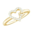 thumbnail image 1 of Rosec Jewels Natural Diamond Heart Promise Ring for Women - HI-SI Quality - Open Heart Ring - Ready to Gift for Valentines, 14K Yellow Gold, US 6.00, 1 of 8