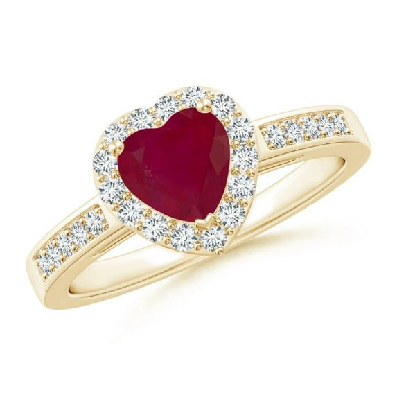 Heart Shape Red Ruby CZ Diamond Band Ring Women 925 Sterling Silver Rose Gold Plated July Birthstone Engagement Anniversary Gift Gemstone Jewelry