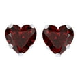 thumbnail image 1 of AFFY Heart Shape Red Simulated Garnet CZ Stud Earrings In 10k Solid Yellow Gold, 1 of 1