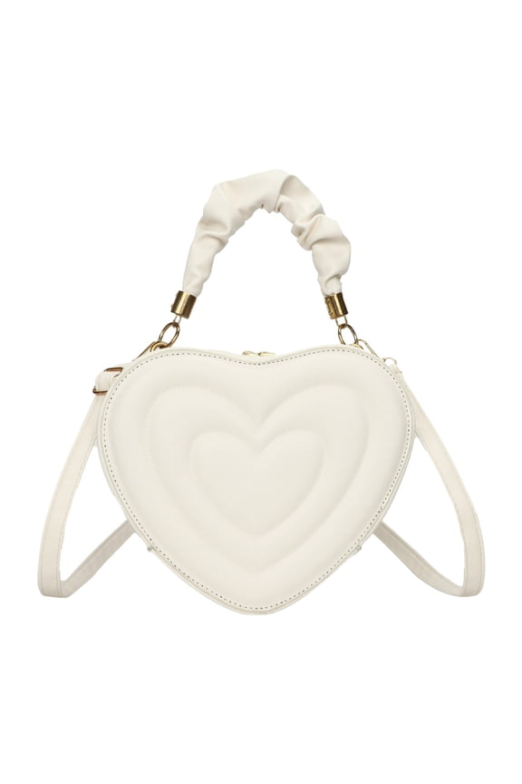 Heart Shape Satchel Crossbody Purse for Women Leather Zip Around Love Small Shoulder Bag Clutch Handbags