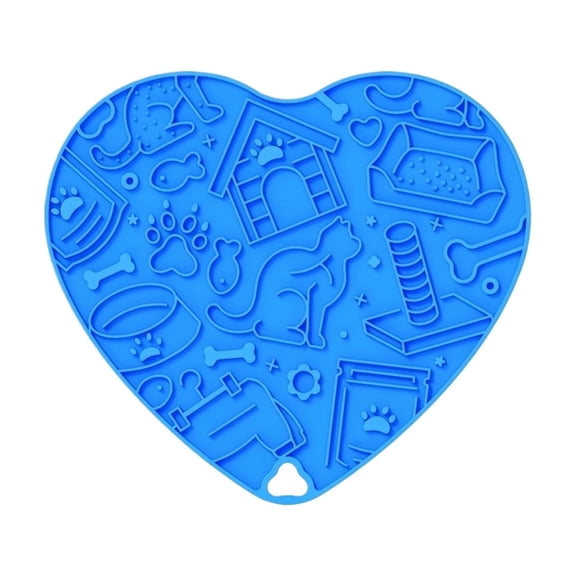 Heart Shape Silicone Lick Mat With Suction Cups, Slow Feeder To Reduce Choking Risk For Dogs And Cats, Slow Eating Mat