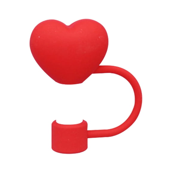 Heart Shape Silicone Straw Topper, 10mm 0.4in - Food-Grade, Reusable, Leak-Proof, 5 Patterns - Compatible with 30&40 Oz Tumbler Cups, for Parties/Outdoor