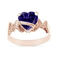 thumbnail image 1 of Heart Shape Simulated Alexandrite In 14K Rose Gold Over 925 Sterling Silver Ring Size 5.5, 1 of 5